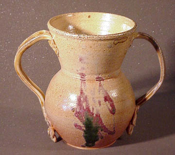 Salt Fired Handled Vase by Tiwi Wood